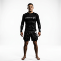 BJJ Rash Guard Long Sleeve Camouflage worn during Brazilian Jiu-Jitsu training by Skull As You