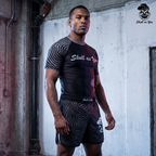 BJJ Rash Guard Short Sleeve Snake worn during Brazilian Jiu-Jitsu training by Skull As You