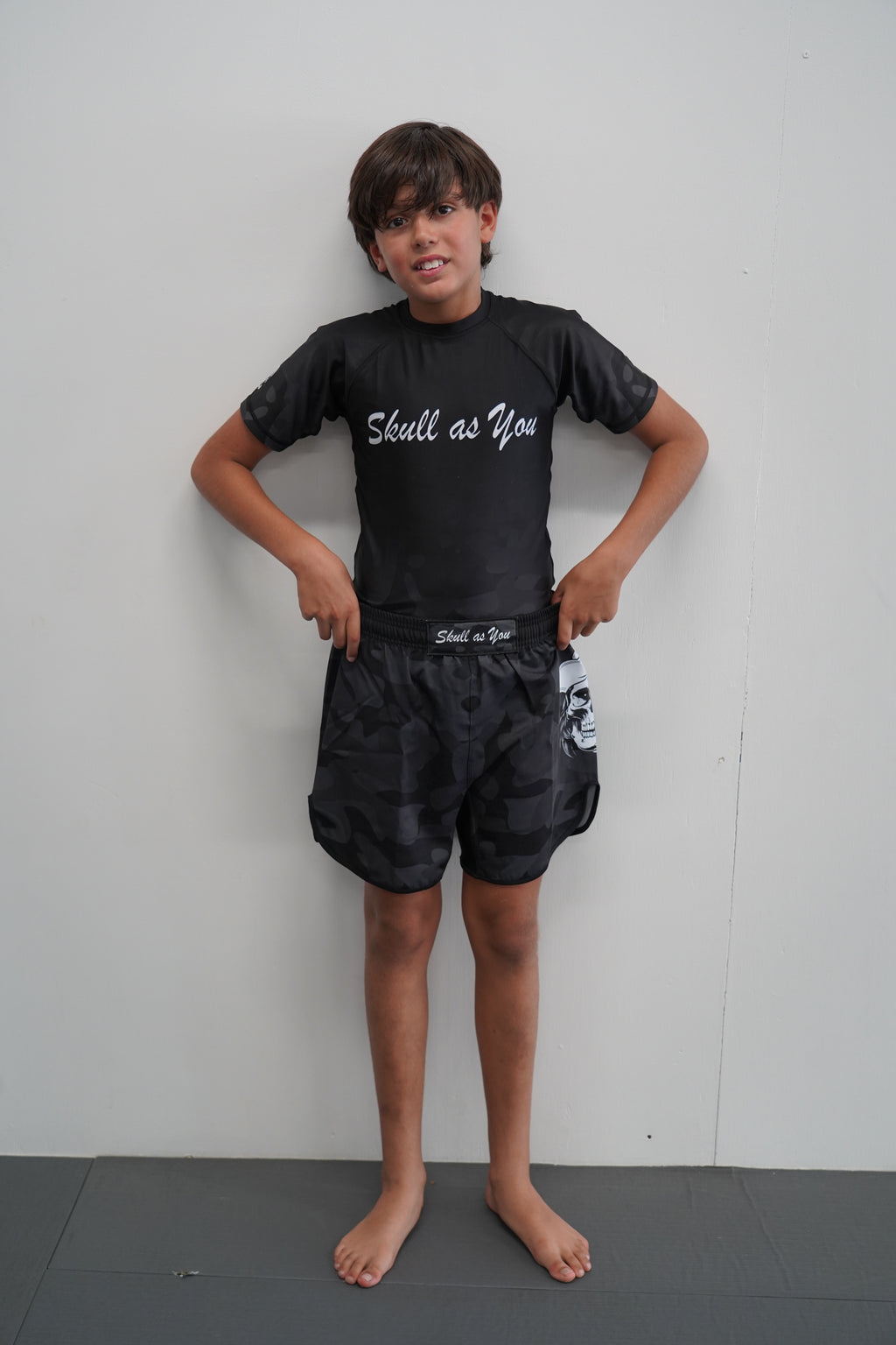 Kids Rash Guard Short Sleeve Camouflage