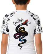 Kids BJJ Shorts Skin n Bones NO GI White