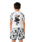 Kids BJJ Shorts Skin n Bones NO GI White