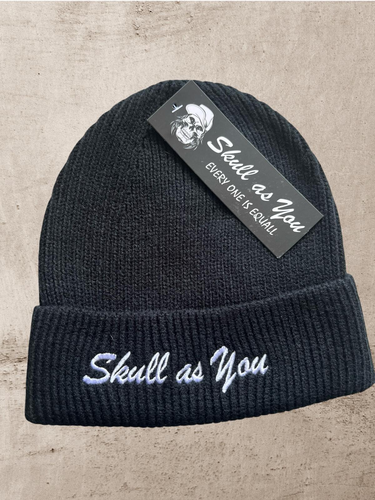 Black Skull As You beanie – martial arts headwear, BJJ lifestyle gear and skull clothing.