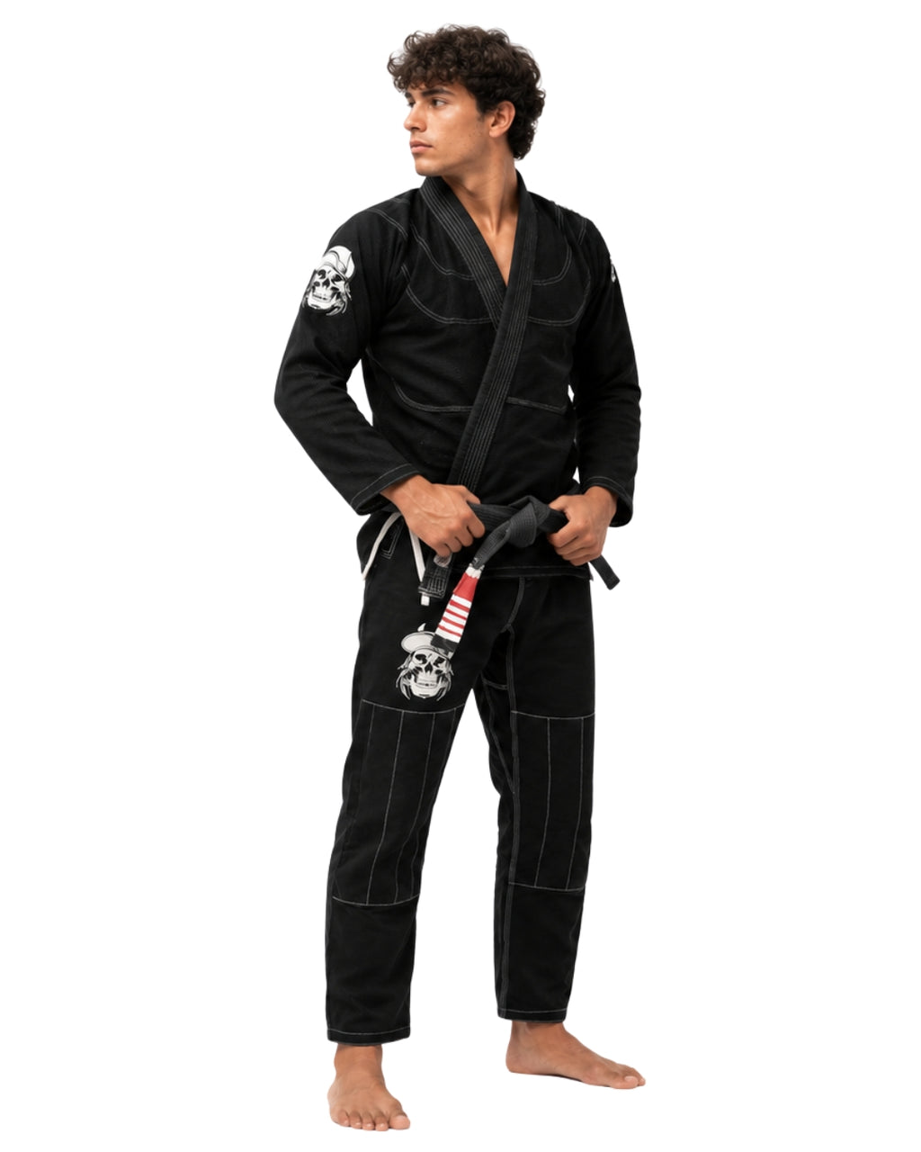 BJJ GI Roots of Skull black Brazilian Jiu-Jitsu gi front view by Skull As You