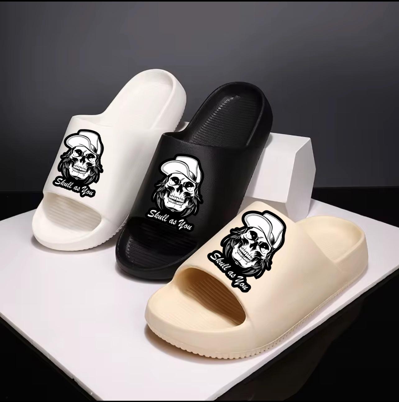 Skull As You casual slippers / slides black comfortable slip-on footwear