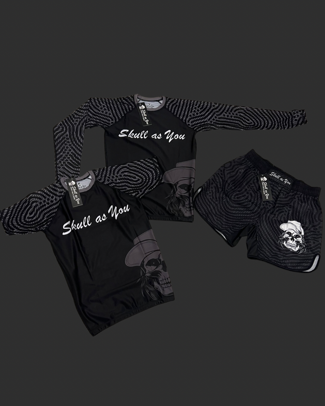 Kids snake-print no-gi shorts by Skull As You - youth MMA / BJJ wear