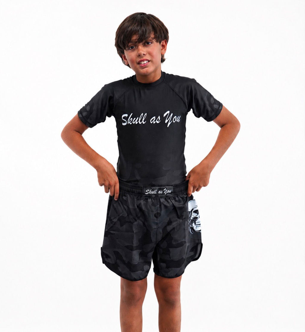 Kids BJJ Shorts Camouflage NO GI for Brazilian Jiu-Jitsu, grappling and MMA training