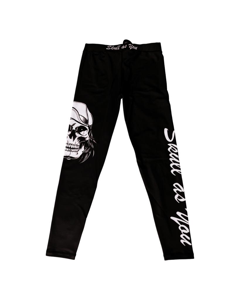 Skull As You training pants – performance compression pants made with soft polyester/spandex fabric
