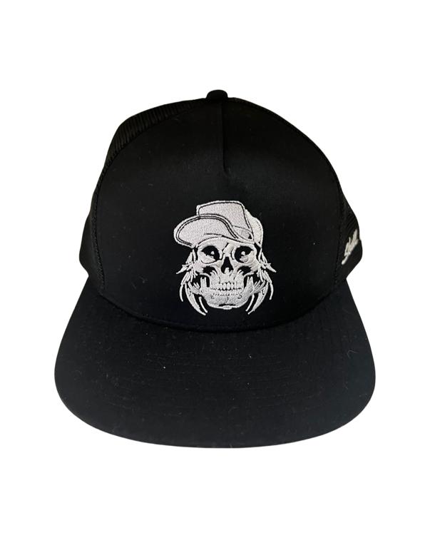 Skull As You Equal black hat – flat brim BJJ headwear skull clothing style and adjustable Yupoong fit.
