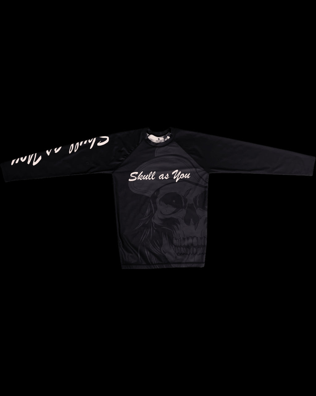 Skull As You Shadow Skull long-sleeve rash guard – no-gi BJJ gear and skull print apparel for grappling training