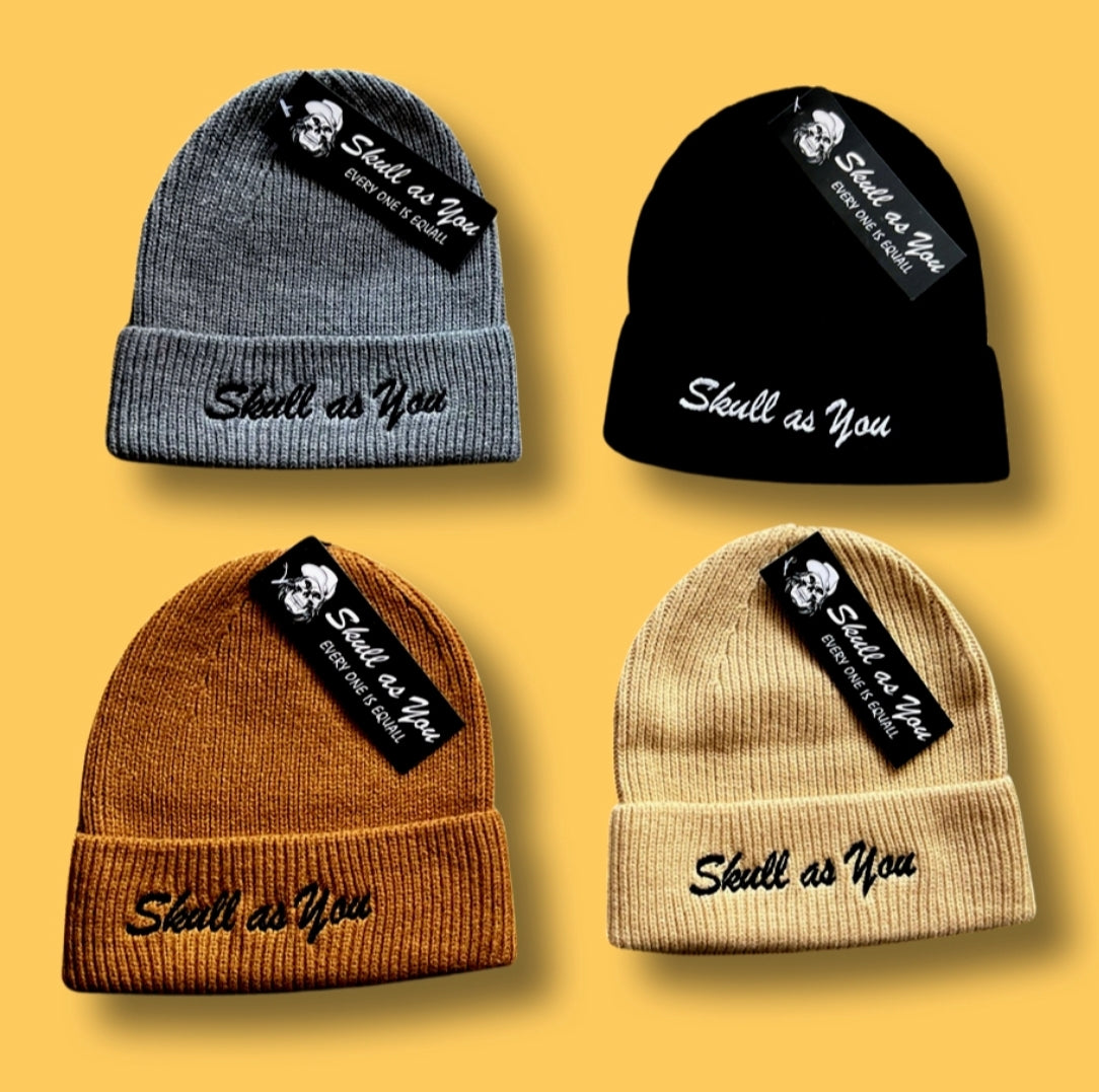 Skull As You skull beanie in multiple colors – BJJ headwear, martial arts headwear and skull print apparel.