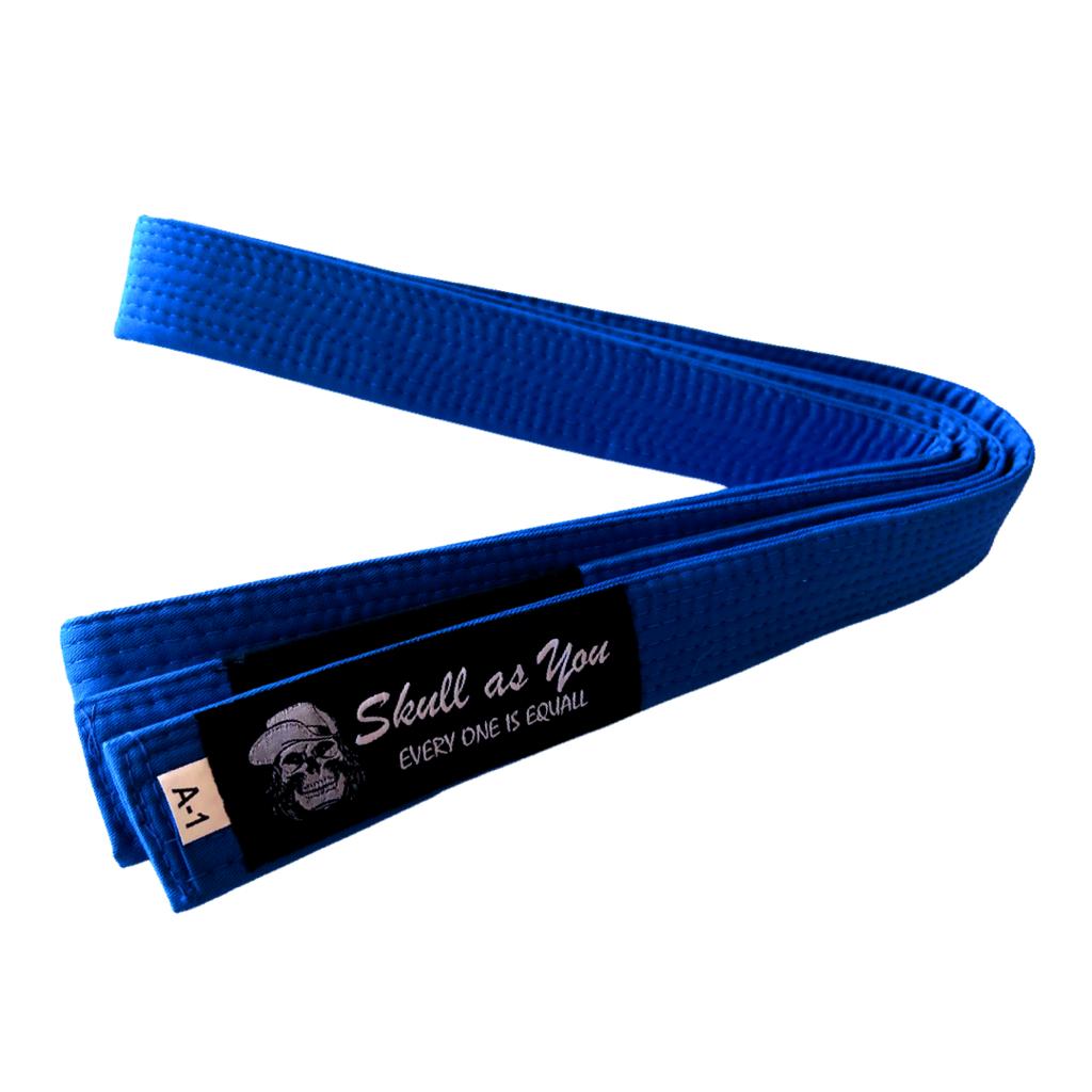 Skull As You blue BJJ belt – high-quality martial arts belt for Brazilian Jiu-Jitsu training