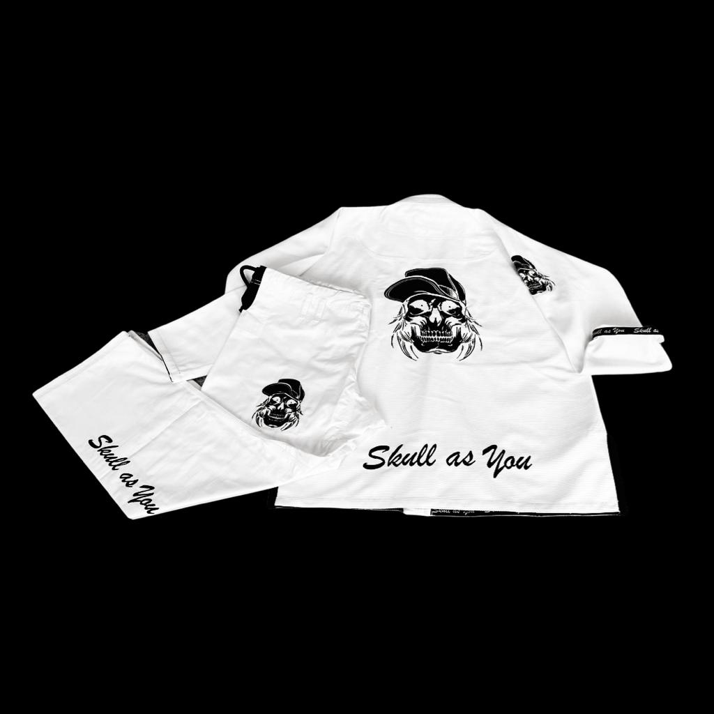 Jiu-Jitsu gi jacket and pants, durable BJJ gear by skull as you