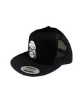 Skull As You Skull Stamp hat – flat brim BJJ headwear with embroidered logo, skull clothing style and adjustable back.