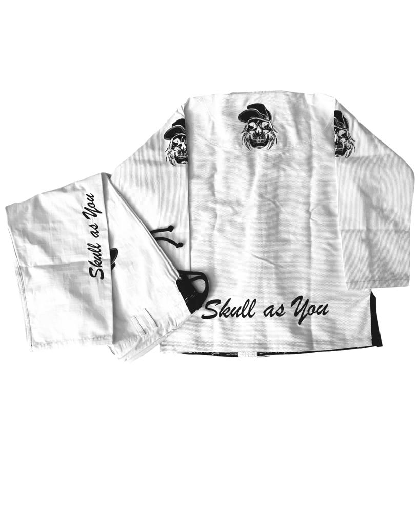 White Jacket Trinity Skull BJJ gi by Skull As You 