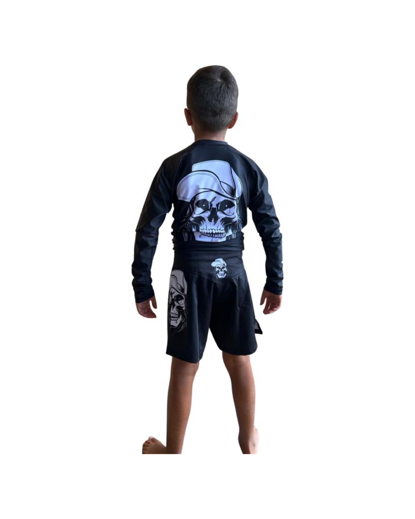 Kids Rash Guard Long Sleeve Shadow Skull